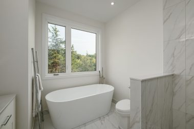 bathtub view - Photo from our custom home built project - Loughborough Lake New Home Build in South Frontenac, Ontario