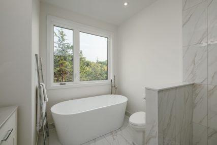 bathtub view - Photo from our custom home built project - Loughborough Lake New Home Build in South Frontenac, Ontario