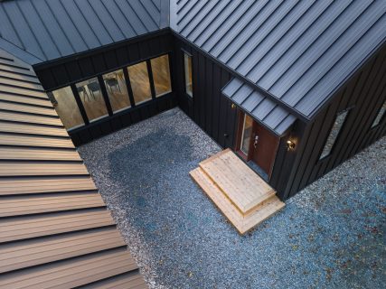 the main entrance - Photo from our custom home built project - Loughborough Lake New Home Build in South Frontenac, Ontario