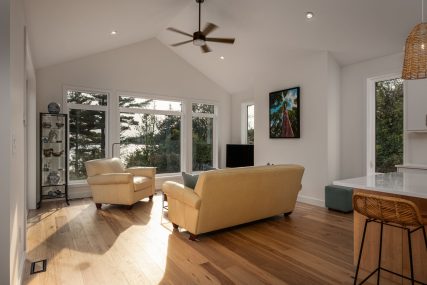family room - Photo from our custom home built project - Loughborough Lake New Home Build in South Frontenac, Ontario