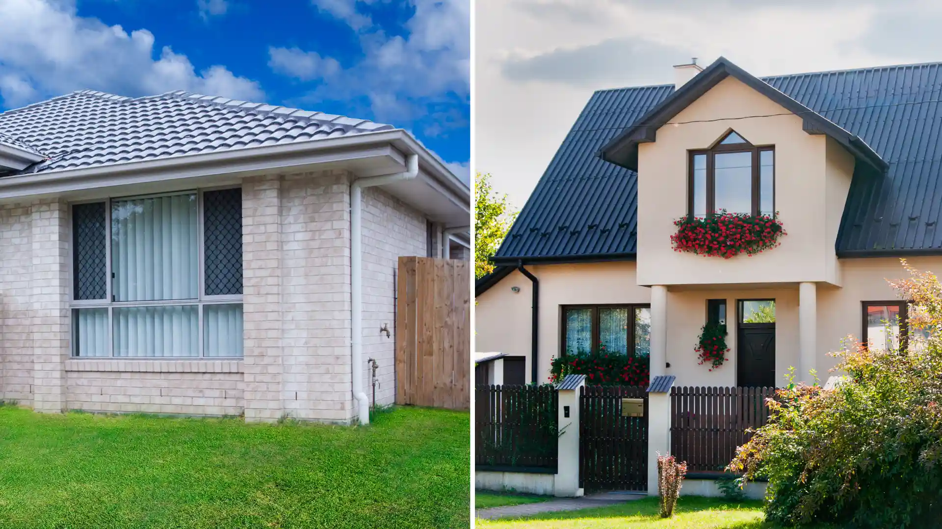 bungalow-two-storey-1 bungalow on left and two storey home