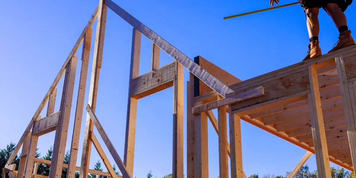Wooden foundation of a house