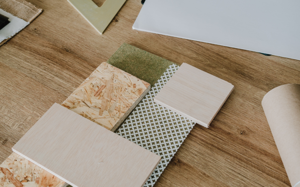 Cabinet material laid out to compare the best option