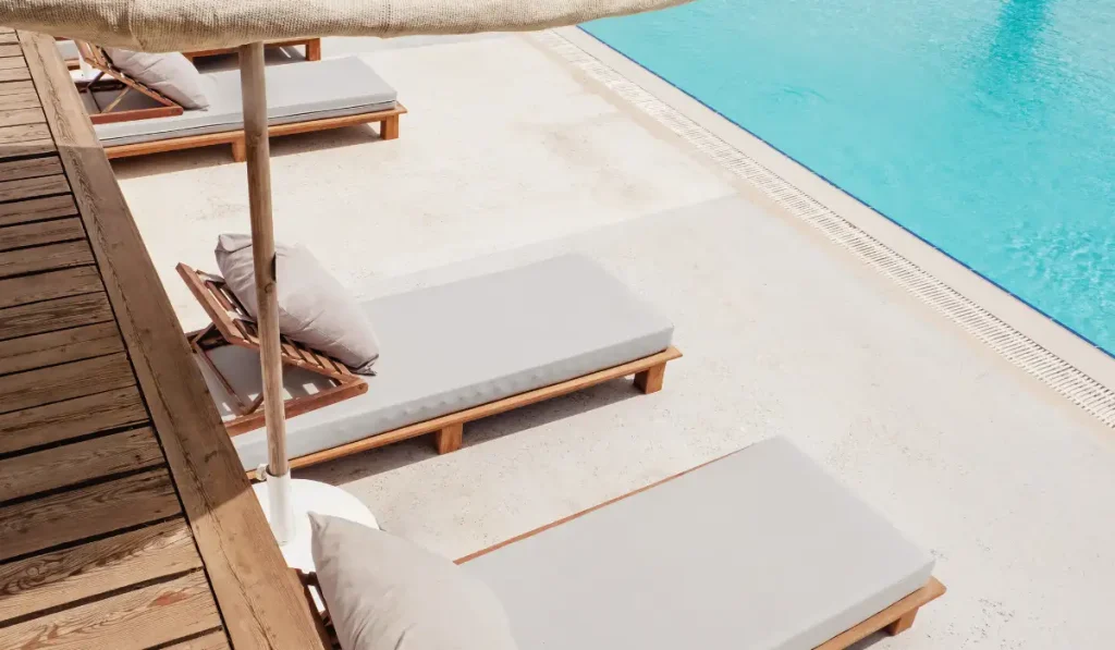 Swimming pool lounge area